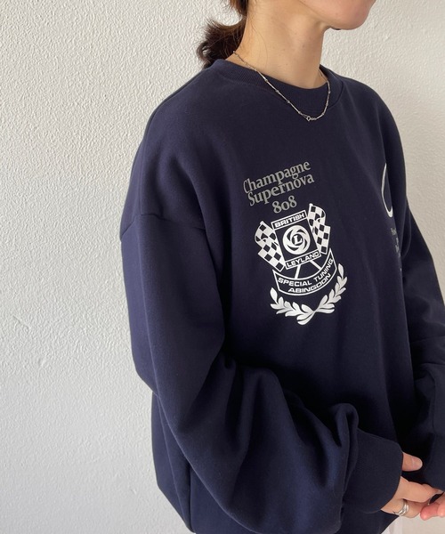 wee9s(ウィークス)の「over size winner sweat / オーバーサイズウィナースウェット(スウェット・レディース・ホワイト/ネイビー・FREE)」の10枚目の写真