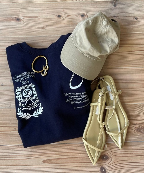 wee9s(ウィークス)の「over size winner sweat / オーバーサイズウィナースウェット(スウェット・レディース・ホワイト/ネイビー・FREE)」の14枚目の写真