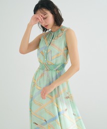 ANAYI | リボンベルトプリントノースリ　ワンピース(ワンピース)