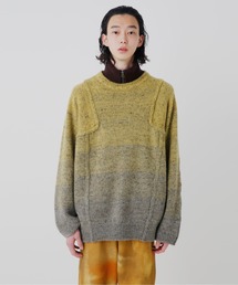 UNDECORATED アンデコレイテッド / Gradation Wool Top グラデーション ウールトップス オーバサイズニット / UDF22805