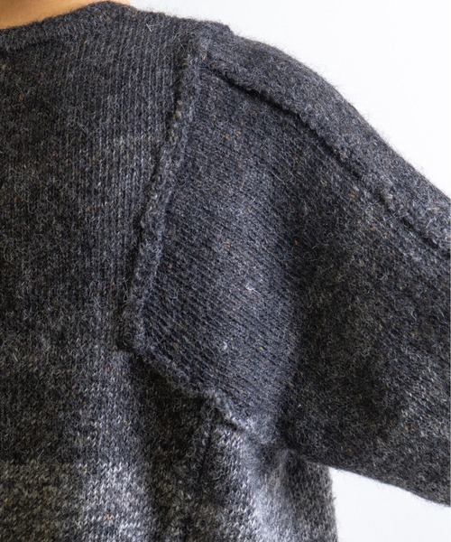 UNDECORATED(アンデコレイテッド)の「UNDECORATED アンデコレイテッド / Gradation Wool Top グラデーション ウールトップス オーバサイズニット / UDF22805(ニット/セーター・メンズ・イエロー/ブラック・0/2)」の22枚目の写真