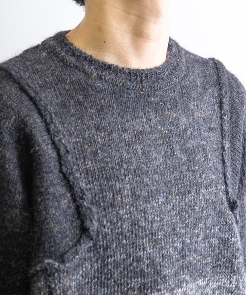 UNDECORATED(アンデコレイテッド)の「UNDECORATED アンデコレイテッド / Gradation Wool Top グラデーション ウールトップス オーバサイズニット / UDF22805(ニット/セーター・メンズ・イエロー/ブラック・0/2)」の18枚目の写真