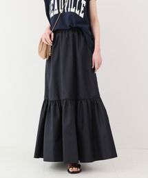 SLOBE IENA | タフタタイプライターロングスカート【ウエストゴム/手洗い可能】◆(スカート)