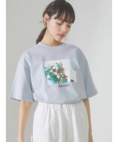 merry jenny（メリージェニー）の「CHAT BLANK Tee（Tシャツ/カットソー・レディース・オフホワイト/ブラック/ブルー・FREE）」の3枚目の写真