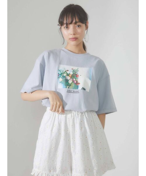 merry jenny（メリージェニー）の「CHAT BLANK Tee（Tシャツ/カットソー・レディース・オフホワイト/ブラック/ブルー・FREE）」の13枚目の写真