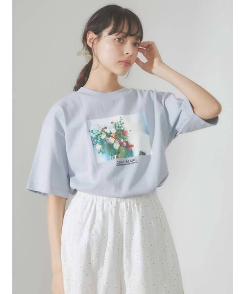 merry jenny（メリージェニー）の「CHAT BLANK Tee（Tシャツ/カットソー・レディース・オフホワイト/ブラック/ブルー・FREE）」の5枚目の写真