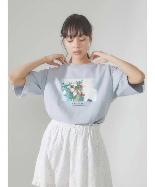 merry jenny（メリージェニー）の「CHAT BLANK Tee（Tシャツ/カットソー・レディース・オフホワイト/ブラック/ブルー・FREE）」の7枚目の写真