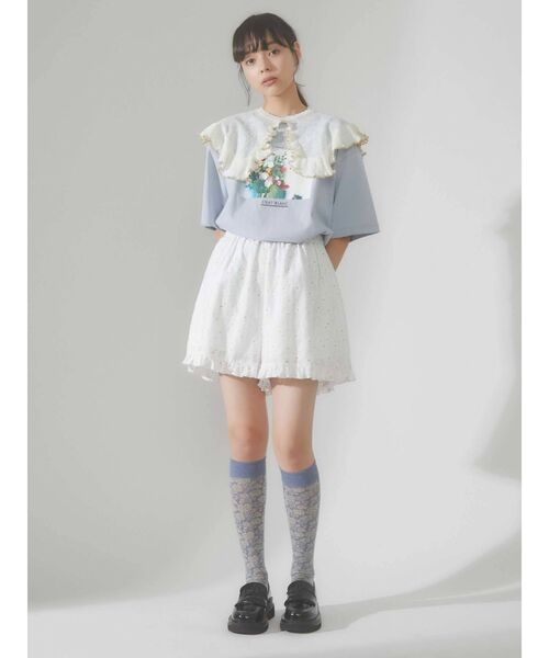 merry jenny（メリージェニー）の「CHAT BLANK Tee（Tシャツ/カットソー・レディース・オフホワイト/ブラック/ブルー・FREE）」の8枚目の写真