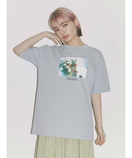 merry jenny（メリージェニー）の「CHAT BLANK Tee（Tシャツ/カットソー・レディース・オフホワイト/ブラック/ブルー・FREE）」の15枚目の写真