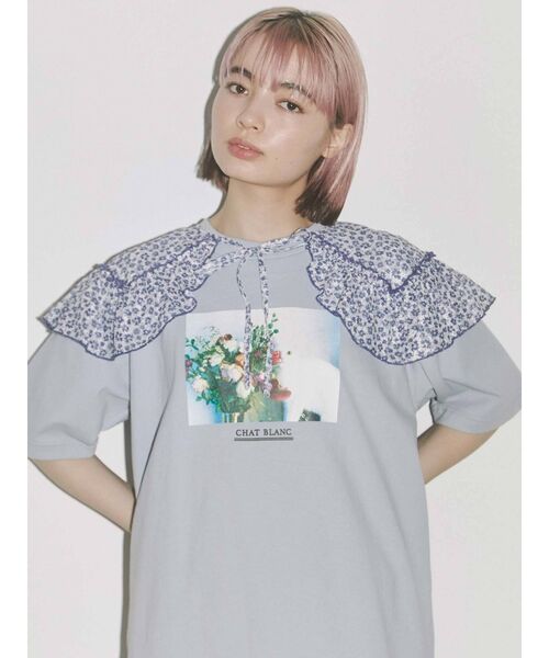 merry jenny（メリージェニー）の「CHAT BLANK Tee（Tシャツ/カットソー・レディース・オフホワイト/ブラック/ブルー・FREE）」の22枚目の写真