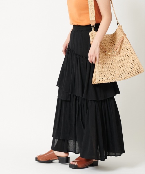 U by SPICK&SPAN(ユーバイスピックアンドスパン)の「ランダムティアードスカート◆(スカート・レディース・ブラック/ホワイト・36/38)」の22枚目の写真