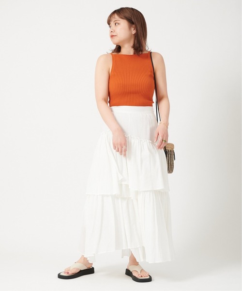 U by SPICK&SPAN(ユーバイスピックアンドスパン)の「ランダムティアードスカート◆(スカート・レディース・ブラック/ホワイト・36/38)」の5枚目の写真