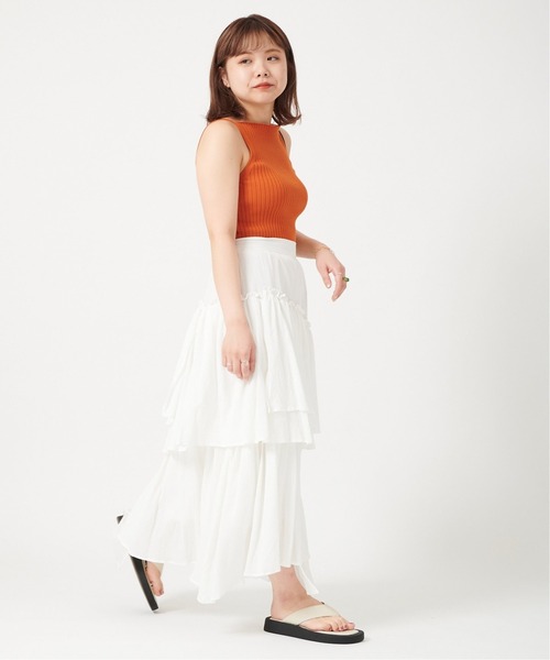 U by SPICK&SPAN(ユーバイスピックアンドスパン)の「ランダムティアードスカート◆(スカート・レディース・ブラック/ホワイト・36/38)」の17枚目の写真