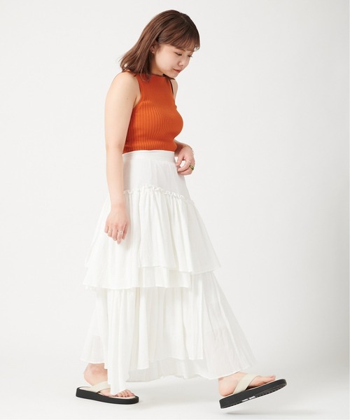 U by SPICK&SPAN(ユーバイスピックアンドスパン)の「ランダムティアードスカート◆(スカート・レディース・ブラック/ホワイト・36/38)」の11枚目の写真