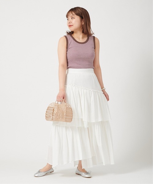 U by SPICK&SPAN(ユーバイスピックアンドスパン)の「ランダムティアードスカート◆(スカート・レディース・ブラック/ホワイト・36/38)」の6枚目の写真
