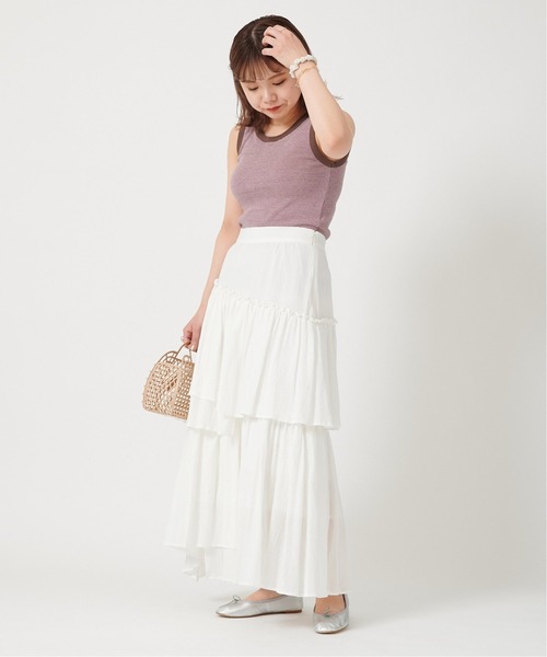 U by SPICK&SPAN(ユーバイスピックアンドスパン)の「ランダムティアードスカート◆(スカート・レディース・ブラック/ホワイト・36/38)」の18枚目の写真