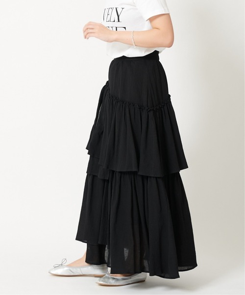 U by SPICK&SPAN(ユーバイスピックアンドスパン)の「ランダムティアードスカート◆(スカート・レディース・ブラック/ホワイト・36/38)」の3枚目の写真