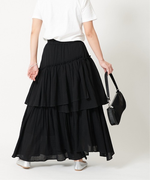 U by SPICK&SPAN(ユーバイスピックアンドスパン)の「ランダムティアードスカート◆(スカート・レディース・ブラック/ホワイト・36/38)」の21枚目の写真