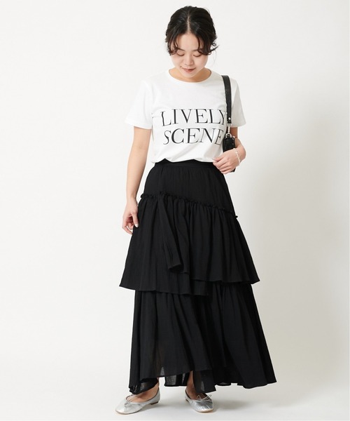 U by SPICK&SPAN(ユーバイスピックアンドスパン)の「ランダムティアードスカート◆(スカート・レディース・ブラック/ホワイト・36/38)」の15枚目の写真