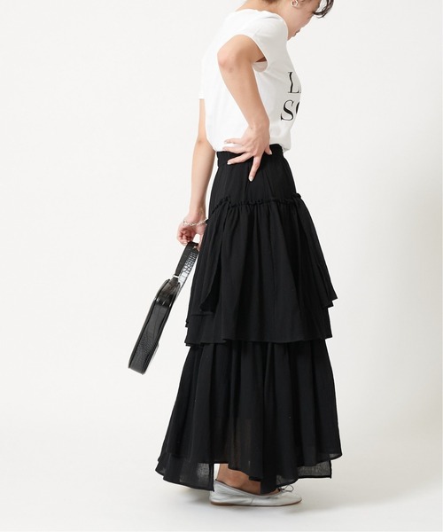 U by SPICK&SPAN(ユーバイスピックアンドスパン)の「ランダムティアードスカート◆(スカート・レディース・ブラック/ホワイト・36/38)」の9枚目の写真