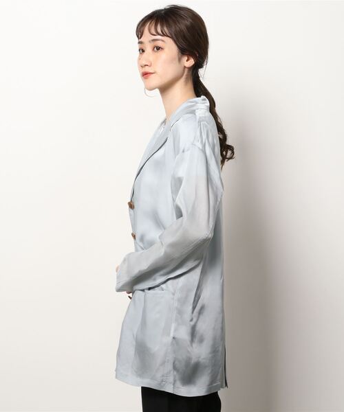 PROVOKE （プロヴォーク）の「provoke/プロヴォーク  cupra tailered jacket（ブルゾン・レディース・サックスブルー・FREE）」の4枚目の写真