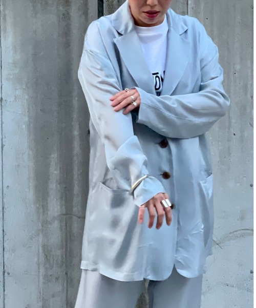 PROVOKE （プロヴォーク）の「provoke/プロヴォーク  cupra tailered jacket（ブルゾン・レディース・サックスブルー・FREE）」の6枚目の写真