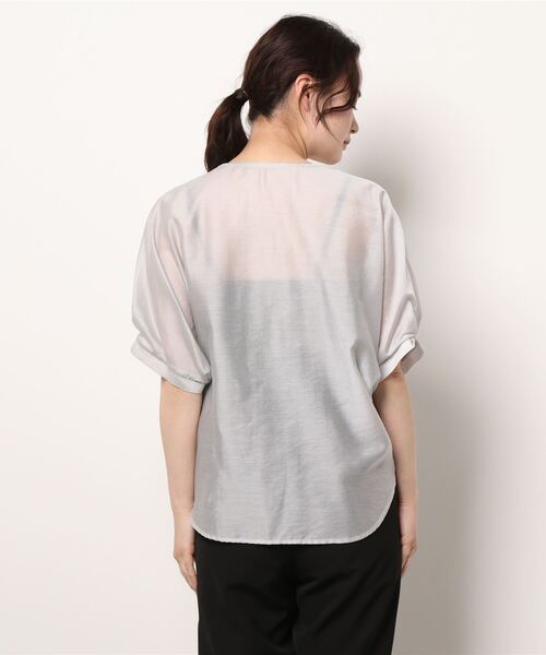 Paradise Picnic（パラダイスピクニック）の「テンセルVネックタックブラウス（シャツ/ブラウス・レディース・ラベンダー/グリーン/グレイッシュベージュ・FREE）」の5枚目の写真