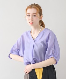 Paradise Picnic | テンセルVネックタックブラウス(シャツ/ブラウス)