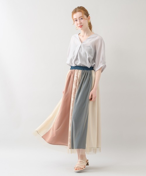 Paradise Picnic（パラダイスピクニック）の「テンセルVネックタックブラウス（シャツ/ブラウス・レディース・ラベンダー/グリーン/グレイッシュベージュ・FREE）」の20枚目の写真