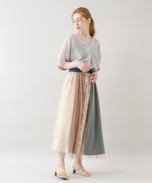 Paradise Picnic（パラダイスピクニック）の「テンセルVネックタックブラウス（シャツ/ブラウス・レディース・ラベンダー/グリーン/グレイッシュベージュ・FREE）」の21枚目の写真