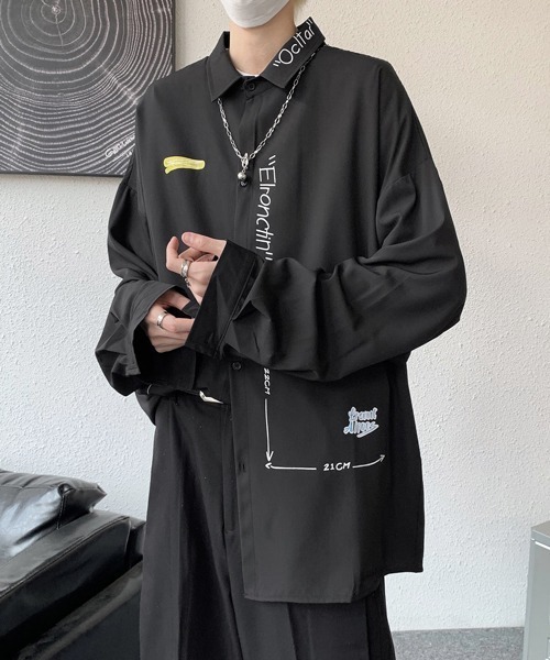 FVLMEN（フルメン）の「【FVLMEN】logoprint longsleeve shirt/ロゴプリント ロングスリーブ シャツ（シャツ/ブラウス・メンズ・ホワイト/ブラック/ブルー・MEDIUM/LARGE/X-LARGE）」の14枚目の写真