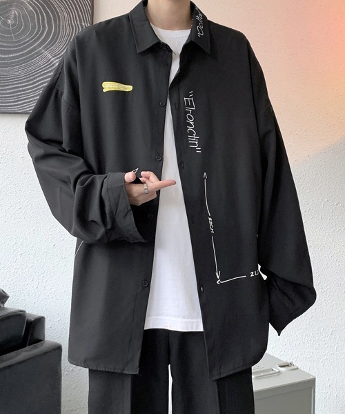 セール】【FVLMEN】logoprint longsleeve shirt/ロゴプリント