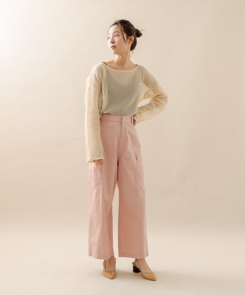 mline（エムライン）の「[mline] メッシュトップス（Tシャツ/カットソー・レディース・ベージュ/ブラウン・FREE）」の20枚目の写真