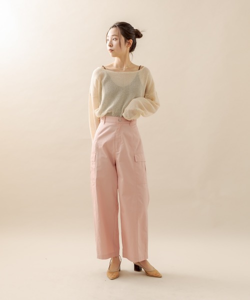 mline（エムライン）の「[mline] メッシュトップス（Tシャツ/カットソー・レディース・ベージュ/ブラウン・FREE）」の5枚目の写真