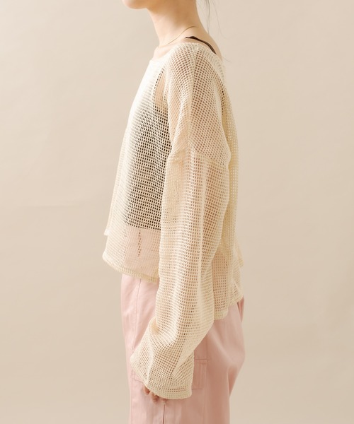 mline（エムライン）の「[mline] メッシュトップス（Tシャツ/カットソー・レディース・ベージュ/ブラウン・FREE）」の12枚目の写真