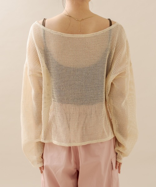 mline（エムライン）の「[mline] メッシュトップス（Tシャツ/カットソー・レディース・ベージュ/ブラウン・FREE）」の14枚目の写真