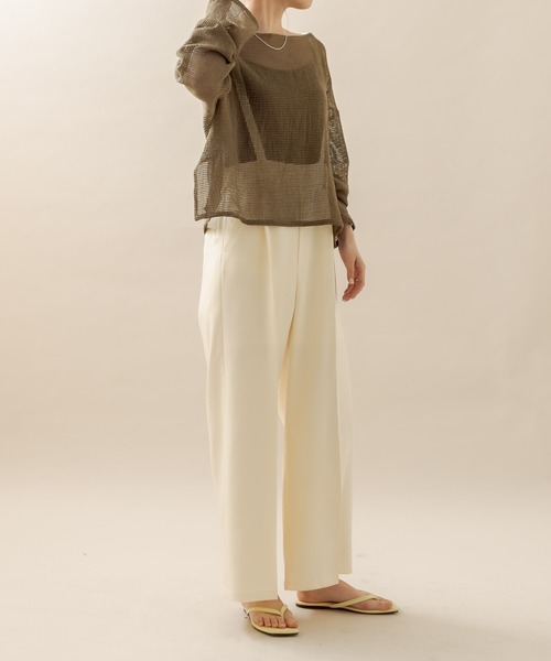 mline（エムライン）の「[mline] メッシュトップス（Tシャツ/カットソー・レディース・ベージュ/ブラウン・FREE）」の21枚目の写真