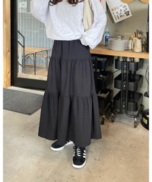 コットンマキシティアードスカート