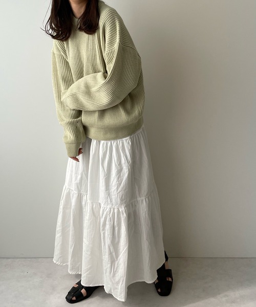 LE MORE（リモア）の「コットンマキシティアードスカート（スカート・レディース・アイボリー/ブラック・FREE）」の15枚目の写真