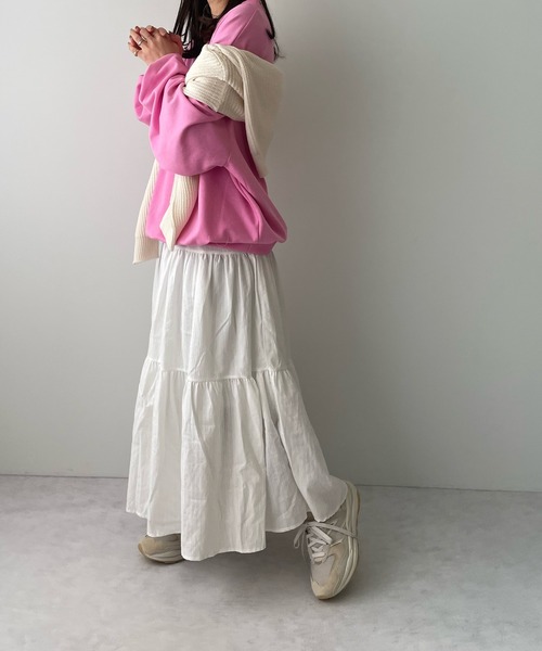 LE MORE（リモア）の「コットンマキシティアードスカート（スカート・レディース・アイボリー/ブラック・FREE）」の19枚目の写真