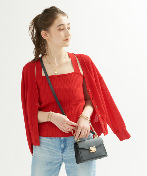 Rouge vif Anna（ルージュヴィフアンナ）の「アンサンブルニット（カーディガン/ボレロ・レディース・ベージュ/レッド/ブラック・フリー）」の3枚目の写真