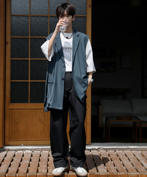 neos（ネオス）の「【neos -addictive design-】ビッグシルエット テーラード ジレ ベスト（ベスト・メンズ・ブルーグレー/ブラック/ベージュ・LARGE/MEDIUM）」の5枚目の写真