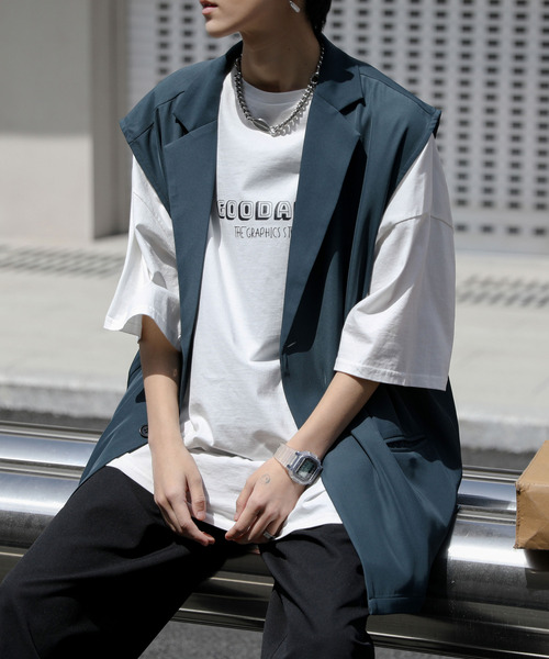 neos（ネオス）の「【neos -addictive design-】ビッグシルエット テーラード ジレ ベスト（ベスト・メンズ・ブルーグレー/ブラック/ベージュ・LARGE/MEDIUM）」の8枚目の写真