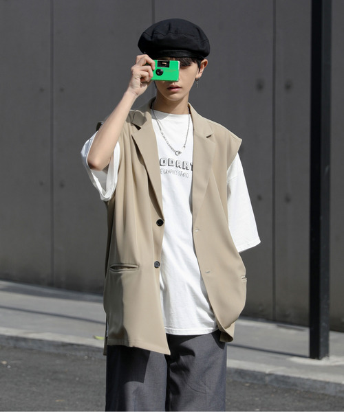 neos（ネオス）の「【neos -addictive design-】ビッグシルエット テーラード ジレ ベスト（ベスト・メンズ・ブルーグレー/ブラック/ベージュ・LARGE/MEDIUM）」の18枚目の写真