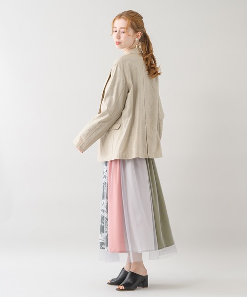 Paradise Picnic（パラダイスピクニック）の「コーティングウォッシュジャケット（テーラードジャケット・レディース・ベージュ/グリーン・FREE）」の7枚目の写真