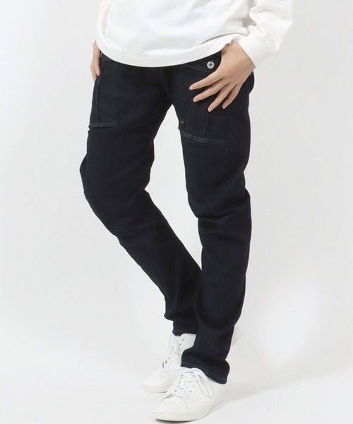 EDWIN(エドウィン)の「JEANISM EDWIN/エドウィン 立体裁断 デニム ストレッチ ヘリクルーカーゴパンツ(カーゴパンツ・メンズ・ネイビー/ブルー/ダークインディゴブルー・32inch/30inch/28inch/34inch)」の1枚目の写真