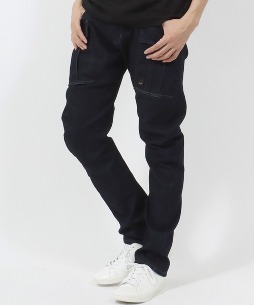 EDWIN(エドウィン)の「JEANISM EDWIN/エドウィン 立体裁断 デニム ストレッチ ヘリクルーカーゴパンツ(カーゴパンツ・メンズ・ネイビー/ブルー/ダークインディゴブルー・32inch/30inch/28inch/34inch)」の6枚目の写真