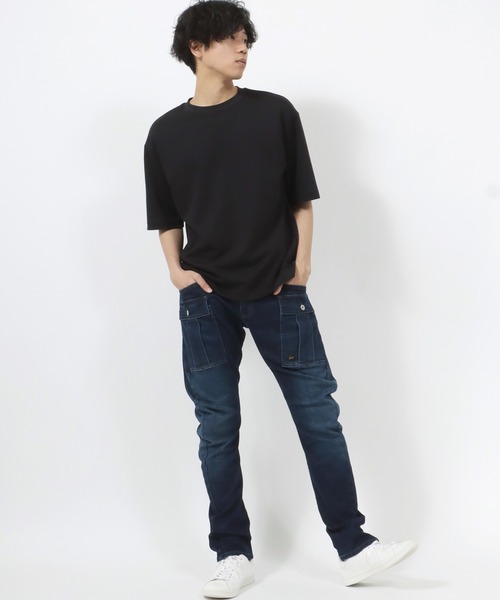 EDWIN(エドウィン)の「JEANISM EDWIN/エドウィン 立体裁断 デニム ストレッチ ヘリクルーカーゴパンツ(カーゴパンツ・メンズ・ネイビー/ブルー/ダークインディゴブルー・32inch/30inch/28inch/34inch)」の8枚目の写真