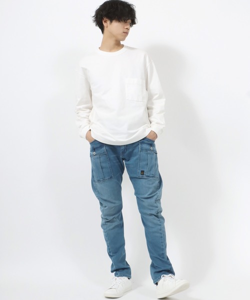 EDWIN(エドウィン)の「JEANISM EDWIN/エドウィン 立体裁断 デニム ストレッチ ヘリクルーカーゴパンツ(カーゴパンツ・メンズ・ネイビー/ブルー/ダークインディゴブルー・32inch/30inch/28inch/34inch)」の10枚目の写真