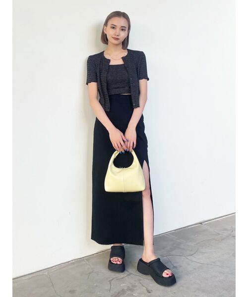 EMODA（エモダ）の「ロングスリットデニムスカート（スカート・レディース・ブラック/インディゴブルー・SMALL/MEDIUM）」の9枚目の写真
